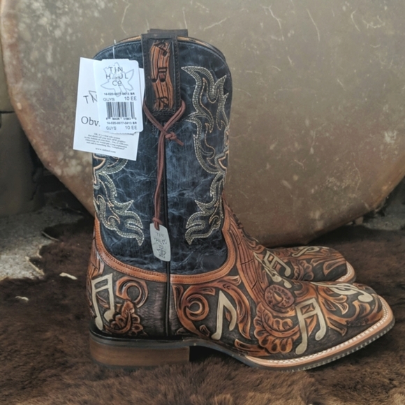 TIN HAUL "Country Sound" cowboy boots Neon Lights Sole NWT sz 10EE new in box - Picture 4 of 16